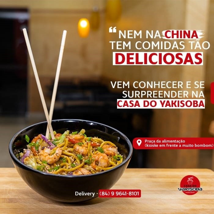 O yakisoba mais delicioso está aqui! Visite uma de nossas casas e